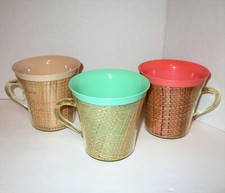 Vintage MCM Raffiaware Thermo-Temp Cups Mugs ...
