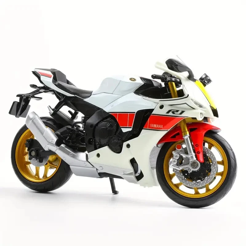 1:12 2023 Yamaha YZF-R1M Diecast Moto Modelo Juguete Regalos Hombres Colección Blanco Foto 3 de 3
