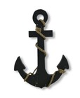 Nautical Rustic Wood Anchor with Rope Crossed Hanging Beach Wall Art Door Decor