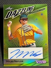 2023 Leaf Vivid YELLOW PRISMATIC DAZZLING AUTO Myles Naylor 3/10
