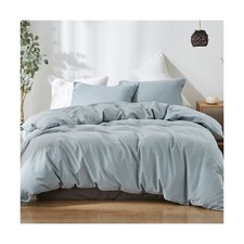 Simple Opulence French Linen Duvet Cover Set 104"x 92"- 3 Pieces 1 Comforter...