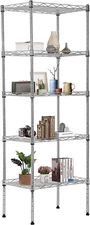 5 Tier Wire Shelving Adjustable Metal Shelves 17L X 12W X 48H NSF Pantry Shelves