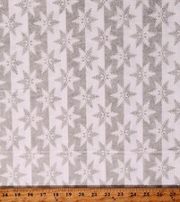 Cotton Snowflakes Christmas Winter Metallic Silver Fabric Print by Yard D303.75