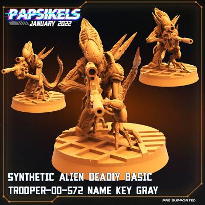 Fran 9 Xeno Troop Gray - Resin Miniature | Sci fi | Cyberpunk Mini | Papsikel