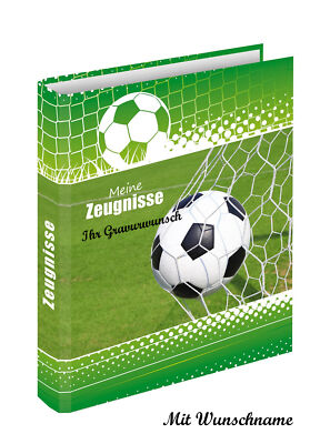 Zeugnismappe mit Namensgravur - Zeugnisringbuch - ''Fußball''