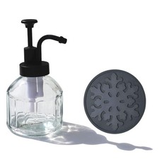 8 Oz Soap Dispenser for Kitchen and Bathroom 3-1/4" X X 5-3/4", Black