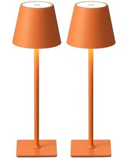 2 Pack Cordless Table Lamp,Portable LED Desk Lamp, 4000mAh Battery Orange-2