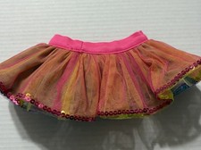 Build A Bear BAB Reversible Skirt Multicolor Tulle Layers Sequin Trim No Tag
