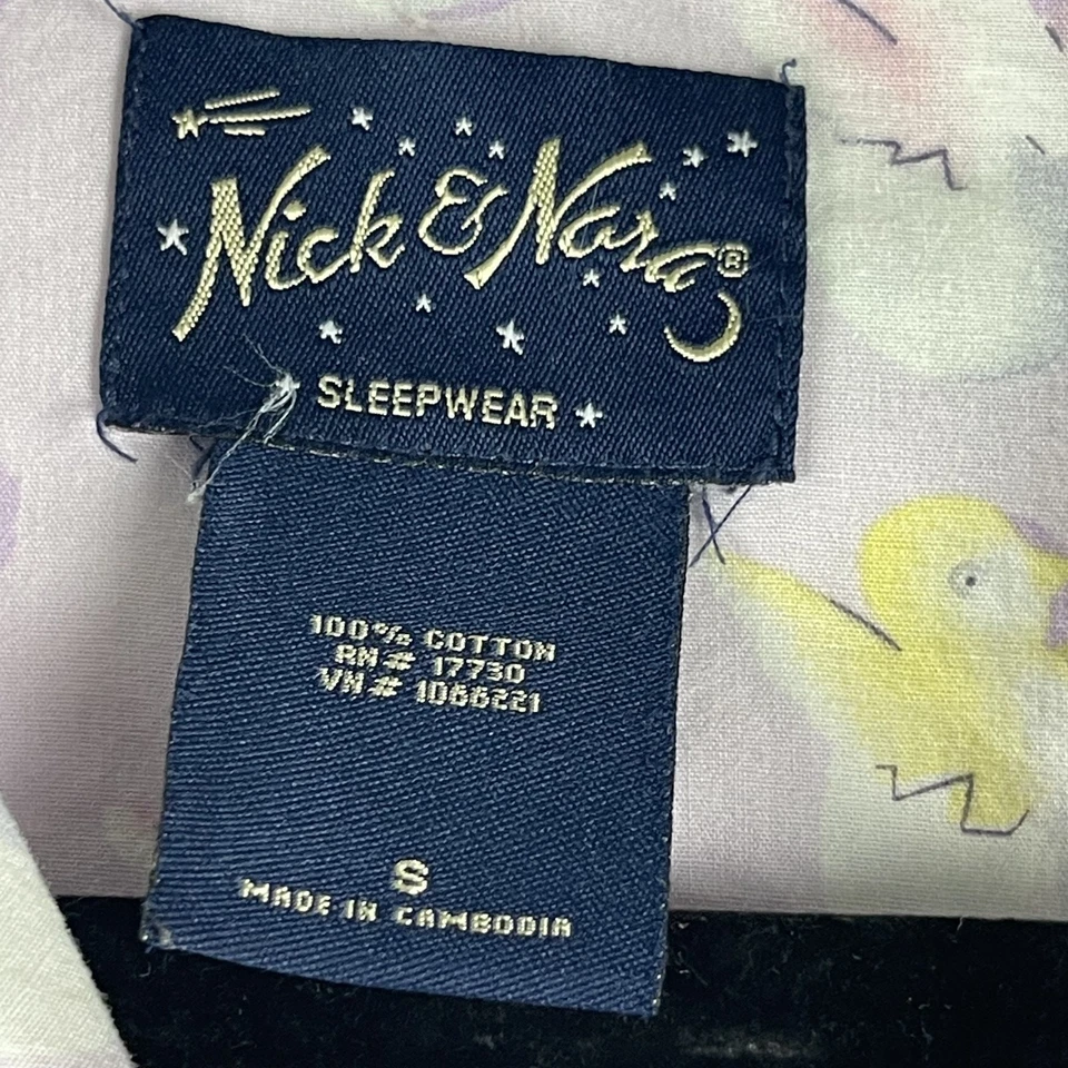 Top Pijama Nick and Nora Mujer Pequeño Púrpura Pollito Huevo Pastel Algodón Pascua Foto 4 de 4