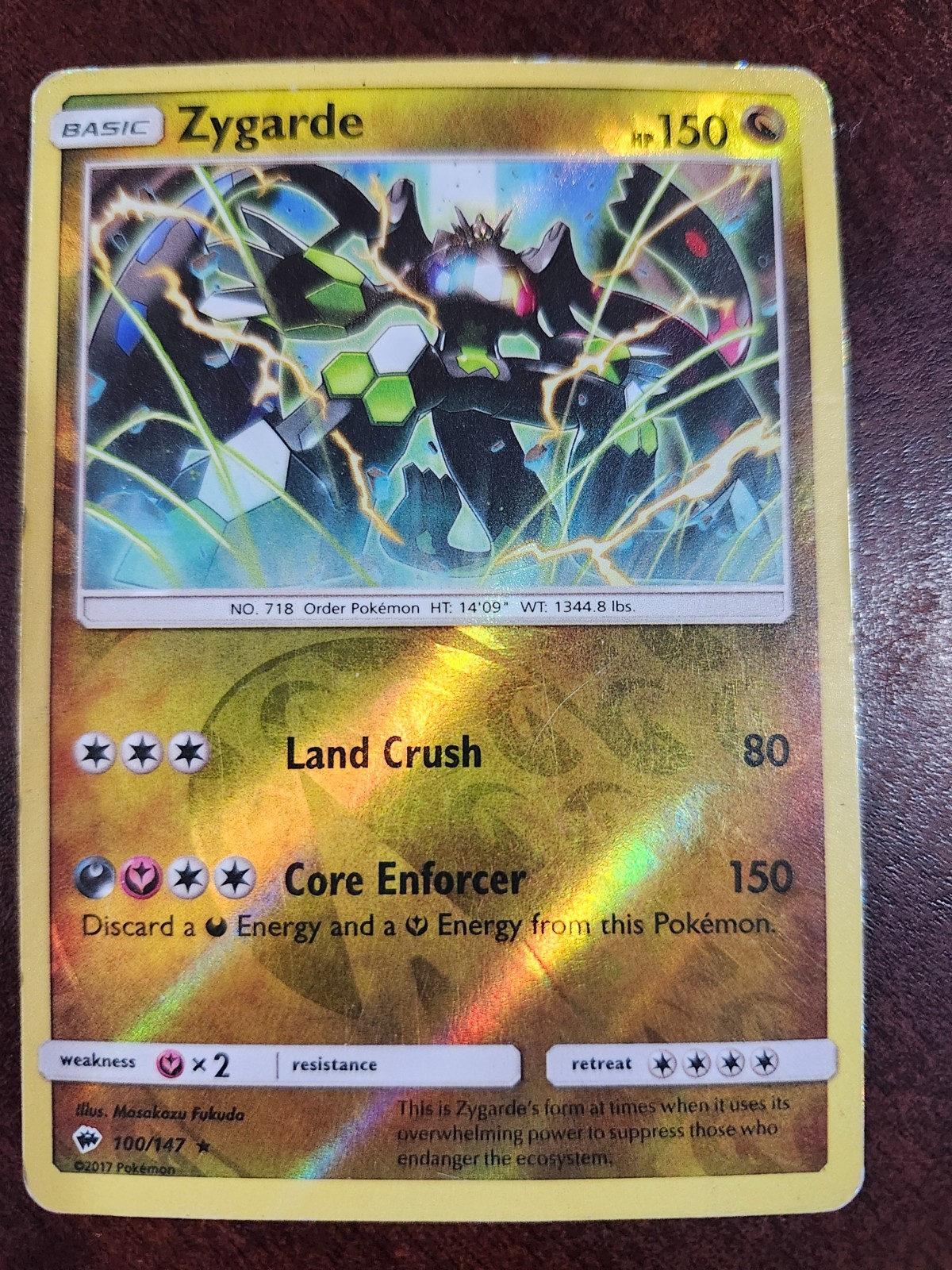 2017 POKEMON CARDS ZYGARDE BASIC RARE REVERSE HOLO 100/147 NM *