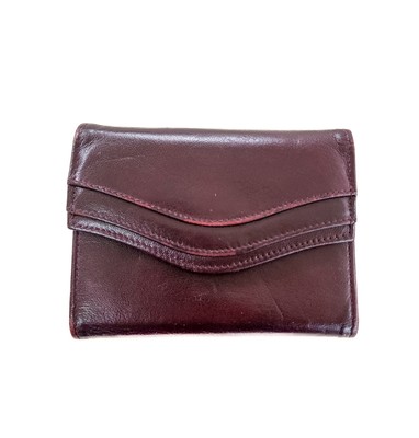 Vtg Bond Street Wallet Oxblood Leather Art Deco Slim Card Case Made In Canada 