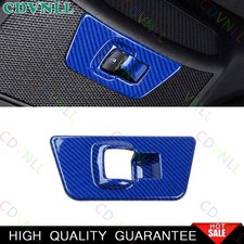 Interruptor de panel elevador de ventana de fibra de carbono azul para Ford F150 15-2020 cubierta de coche
