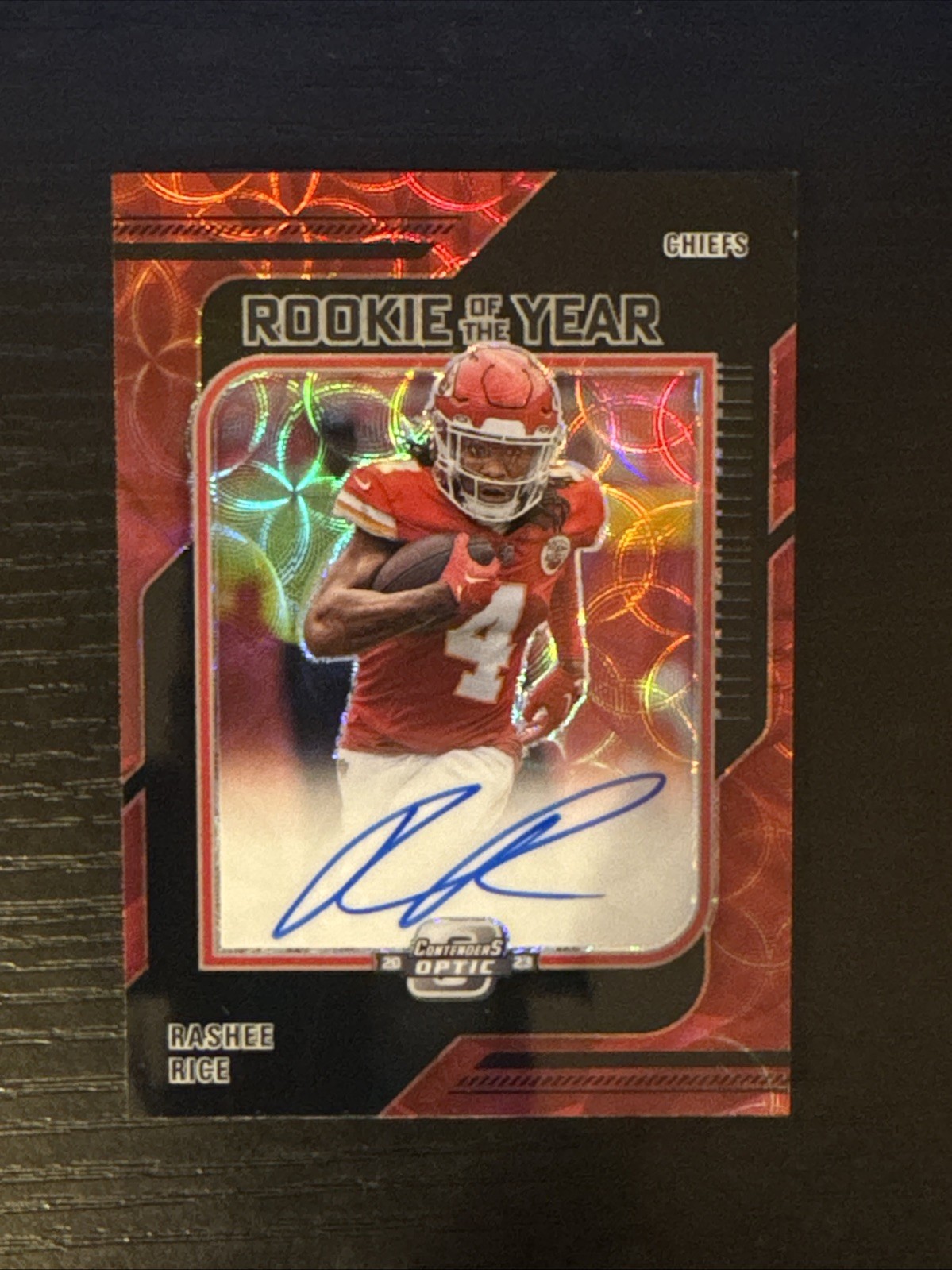 Rashee Rice Panini Contenders Optic Rookie of the Year Contenders Autographs #ROYRR Black Scope