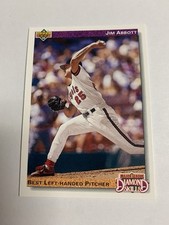 1992 Upper Deck Diamond Skills Best Left Handed Pitcher Jim Abbott 