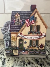 VTG Brandywine Sweet Land And Liberty Patriotic House Shelf Sitter.