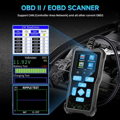 2026 AT100 CLASSIC ENHANCED UNIVERSAL OBD II SCANNER CAR ENGINE FAULT CODE READ