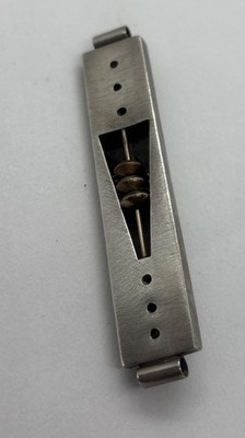 Vintage Sterling Silver Modernist Brutalist Abacus Bar Pin MCM 12 Grams