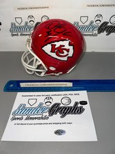 DERRICK JOHNSON DEXTER MCCLUSTER SIGNED AUTOGRAPHED FOOTBALL MINI HELMET-XG COA