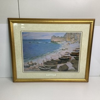 Bateaux Sur La Plage Framed Monet Print 56cm x 45cm CV#939