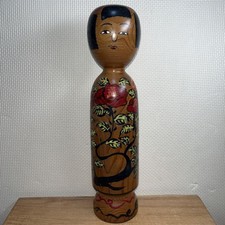 Poupée traditionnelle Kokeshi Rare en bois en forme de fusée fabriquée par Ky...