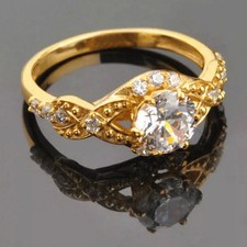 2Ct Round Cut Lab Created Diamond Women's Engagement Ring 14K Yellow Gold Finish