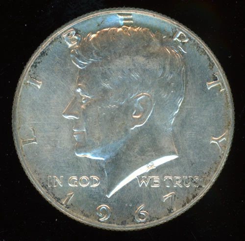 1967 P 50C Kennedy Half Dollar Phila. KM# 202a 0.400 Fine net 0.1479 Oz. Silver