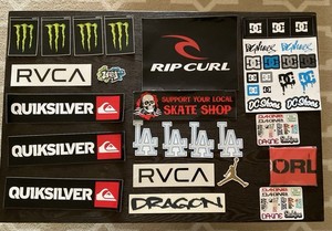 Surf Sticker Lot Quiksilver RVCA DC Rip Curl Lost Monster LA Plus More