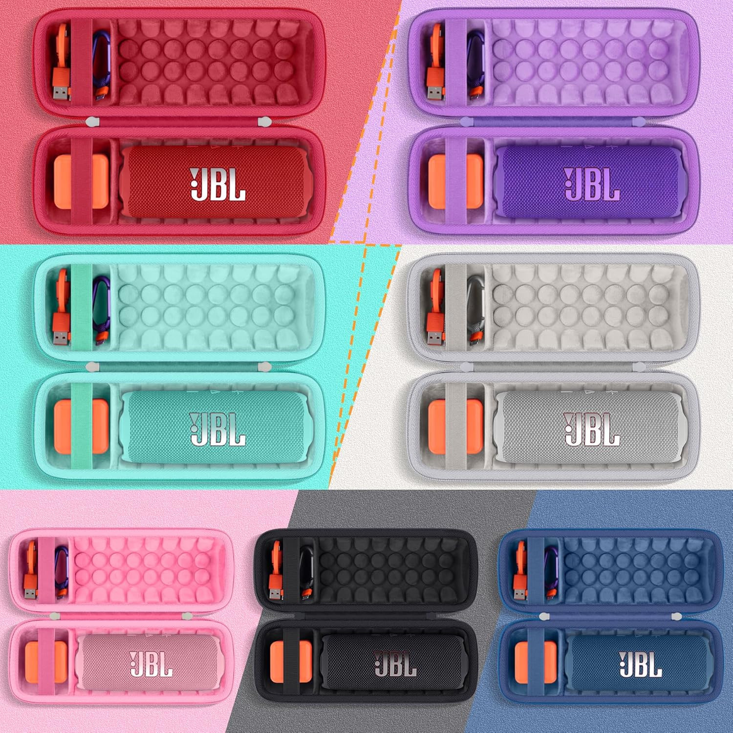 JBL Flip 7/Flip 6 Waterproof Portable Bluetooth Speaker Protective Case, Case On