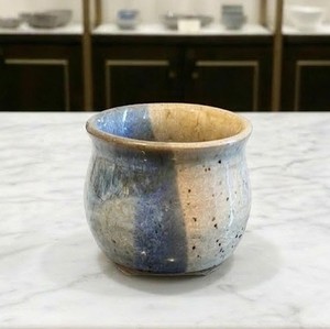 Handmade Blue & Gray Glazed Stoneware Egg Separating Bowl, 2.5" (New)