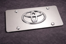 3d Toyota Front Stainless Steel Finished License Plate Frame Holder