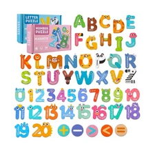 Magnetic Letters and Numbers, 52 Pieces Colorful Fridge Magnets for... Fast Ship