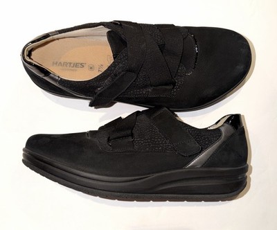 Hartjes Shoes Black Wellness Rocker Adjustable Strap Slip On Comfort Mens 7.5