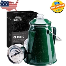 Classic Camping Coffee Percolator - Camping Coffee Pot - 12 Cup Enamelware