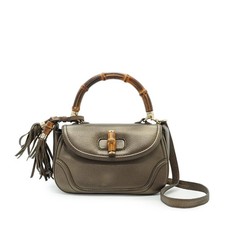 Borsa Gucci New Bamboo Tassel 2way in Pelle Metallizzata Bronzo