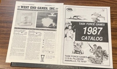 Vintage Task Force Games /West End Games Catalogs and order form *1987*