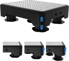 Adjustable Step Stool,Bed Step Stools,600 LBS Capacity Safety Wide Step Platform