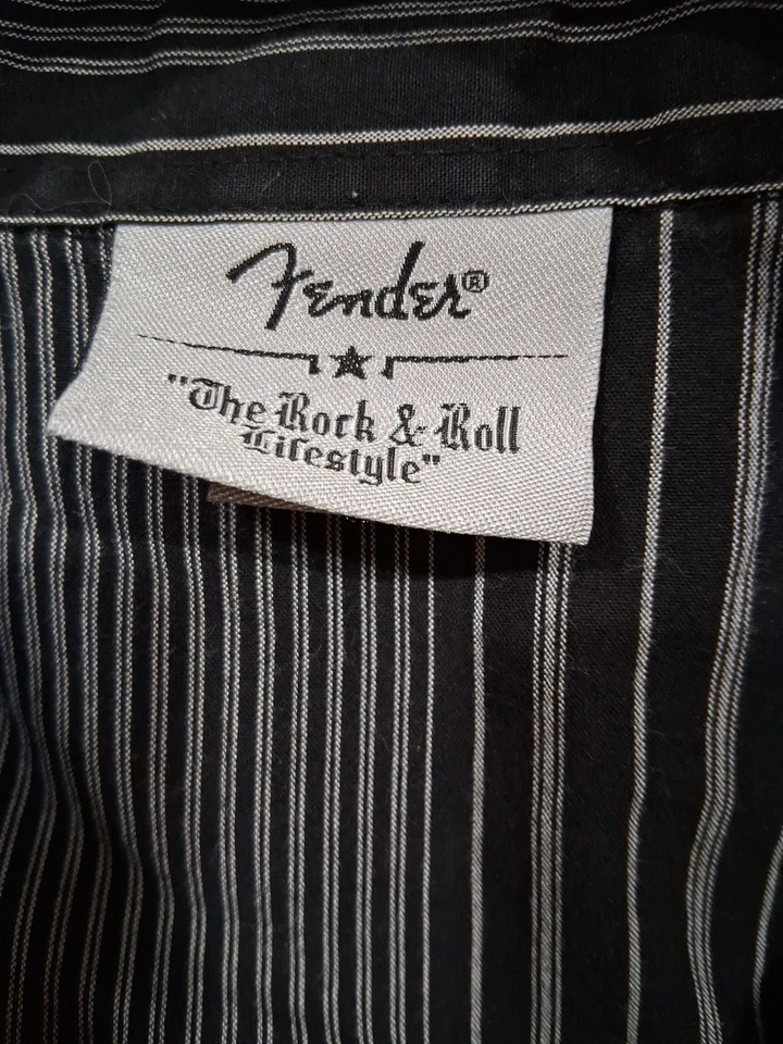 Fender Button Front Shirt Men's Long Sleeve XL Skull Rick N Roll Life Free Ship - Image 3 of 4