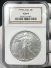 1994-P $1 American Silver Eagle 1 oz .999 Fine NGC MS69 Coin