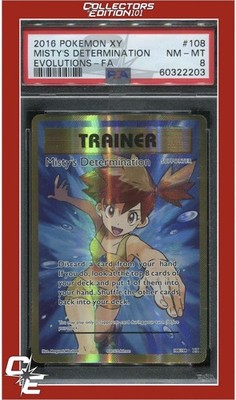 Pokemon 2016 XY Evolutions Misty's Determination Full Art #108/108 PSA 8 NM-M