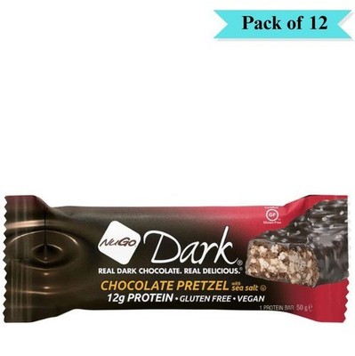 Vegane Dunkle Schokolade Brezel High Protein Snack Bar - 12er Pack (je 50g)