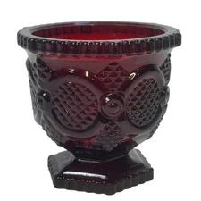 Avon Cape Cod Ruby Red Vintage Sugar Bowl 