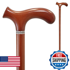 YIVIYAR Wooden Walking Cane for Men Women Seniors, Supportive Mobility Aid W