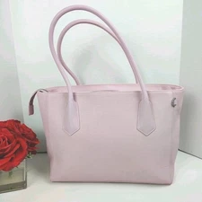 *FLAW* DAGNE DOVER $275 Legend Signature Tote Coated Canvas Barely Pink Handbag