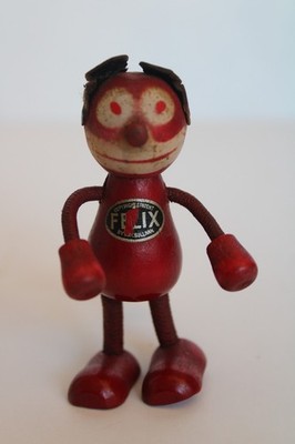 RARE 1920's Red Felix the Cat Schoenhut Wood Toy, Sullivan (3.25'')