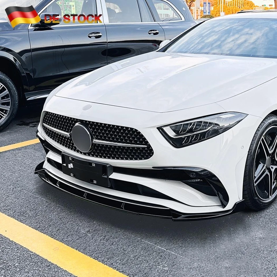 XSPEEDSTYLE_TEILE（LOYAL-48） Espada alerón para Benz Clase CLS C257 labio de alerón labio delantero NEGRO BRILLANTE