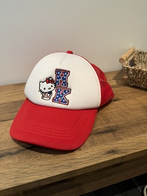 Hello Kitty x Bershka Trucker Cap rot weiß HK Sanrio Y2K Mesh One Size