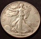 1946 USA Half Dollar 50 Cents- .900 SILVER - Walking Liberty