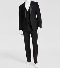 Calvin Klein Men's Black Slim-Fit 2-PC Jacket Pants Tuxedo Suit Size 36R 30W 30L