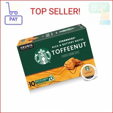 Starbucks K-Cup Coffee Pods, Flavored Hot or Iced Coffee, Toffeenut, 10 Keurig P