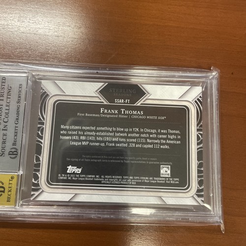 🤩2022 TOPPS STERLING SEASONS ON CARD AUTO-QUAD RELICS FRANK THOMAS /5🔥BGS 9/10 - Picture 7 of 7